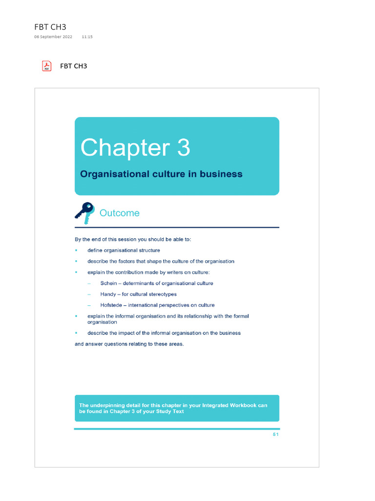FBT Chapter 3 Overview | PDF