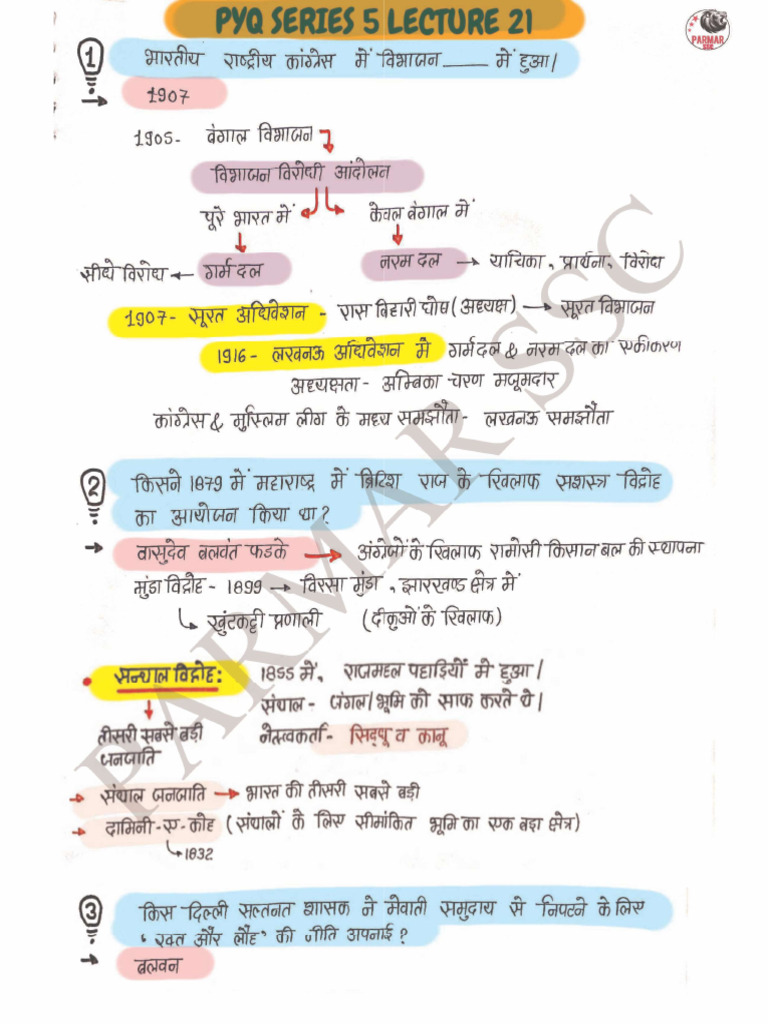 @ForPaidBatchesbot PYQ SERIES Part 5 Lecture 21 Hindi Notes | PDF