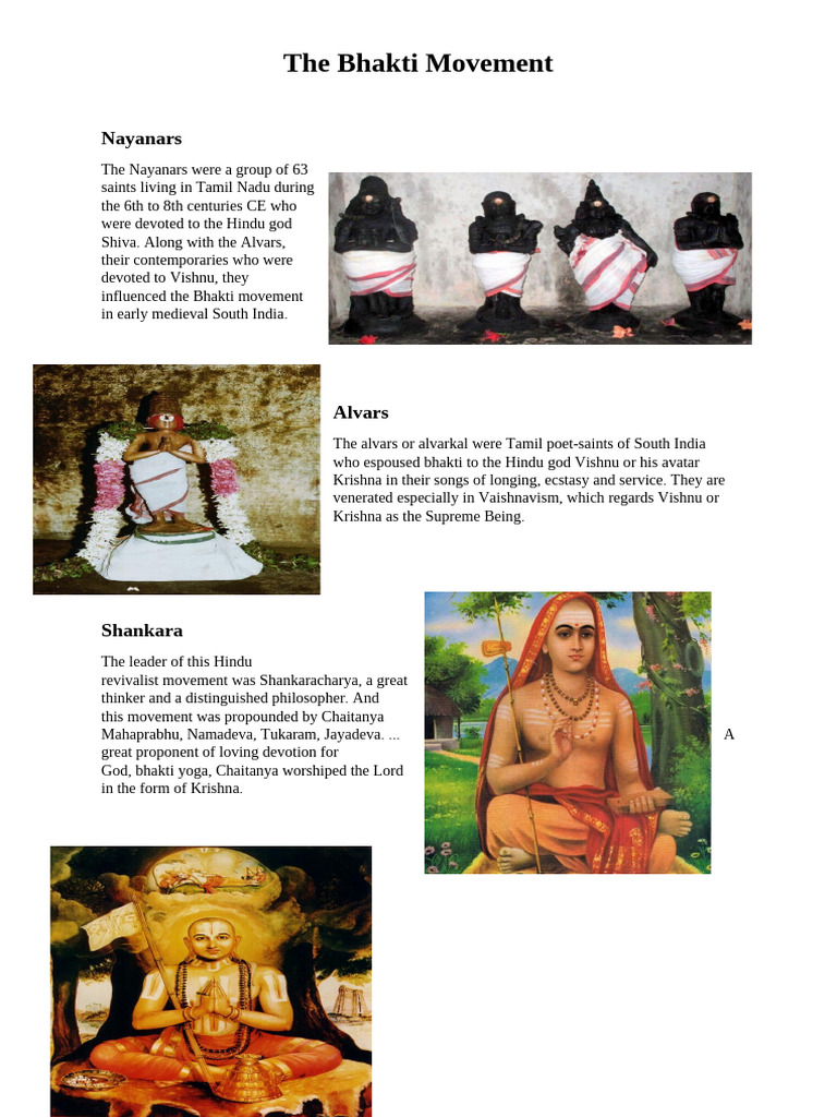 Key Figures of the Bhakti Movement | PDF | Bhakti Movement | Vaishnavism