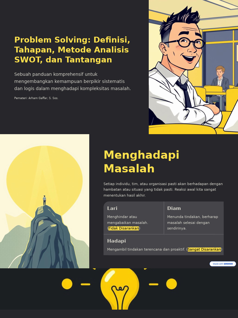 Problem Solving Definisi Tahapan Metode Analisis SWOT Dan Tantangan | PDF