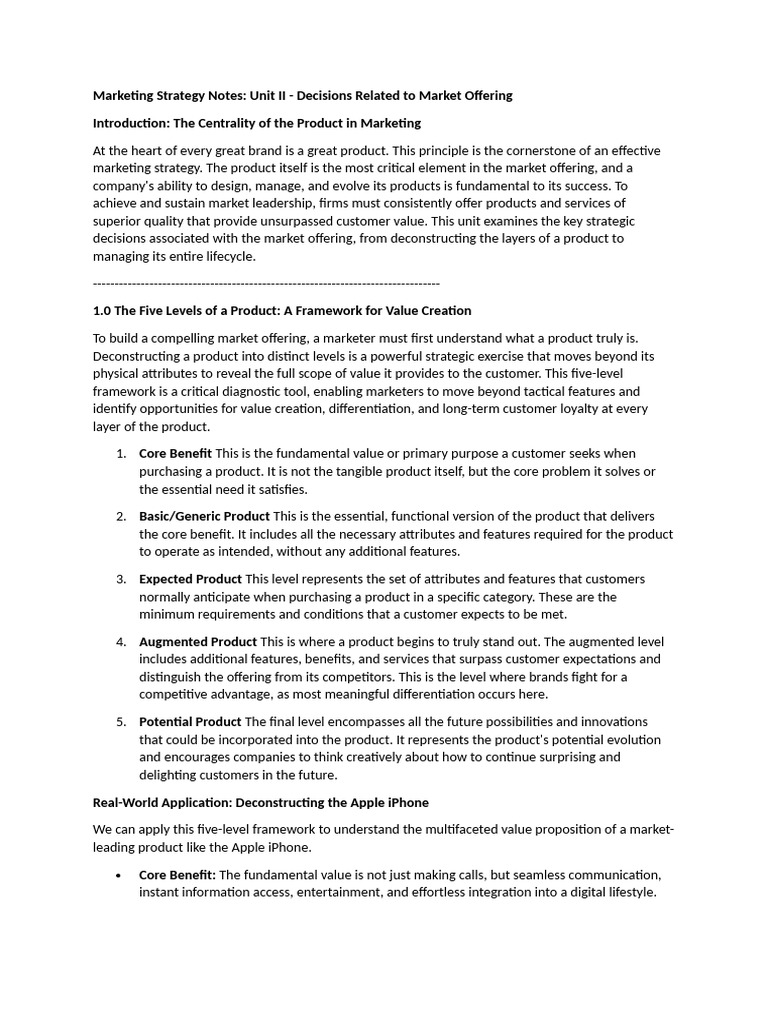 MM Unit 2 Notes | PDF | Marketing | Product (Business)