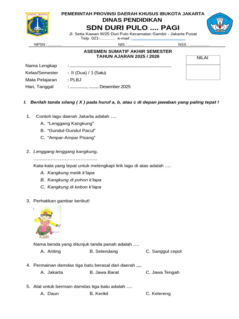 Soal Asas Plbj Kelas 2 Pdf
