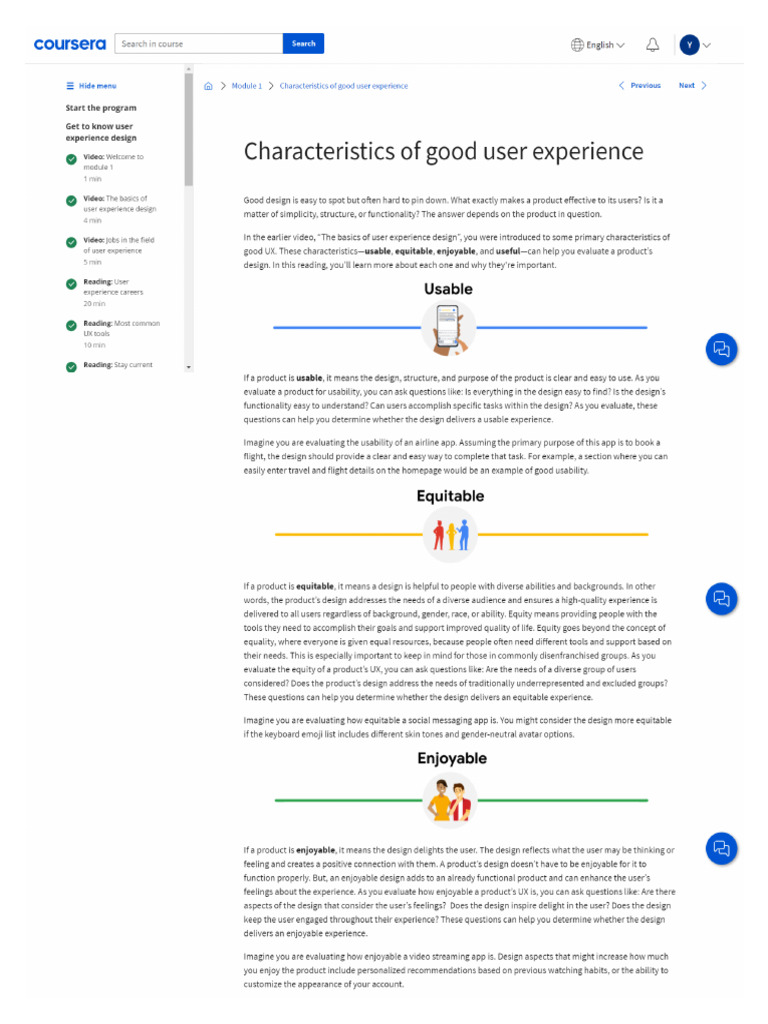 Characteristics of Good User Experience | PDF