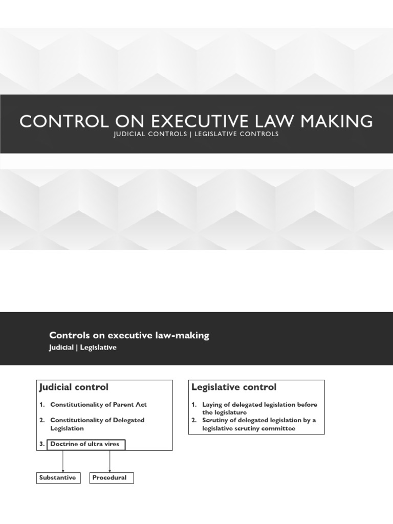 Executive Law-Making Controls Explained | PDF | Legislature | Ex Post ...