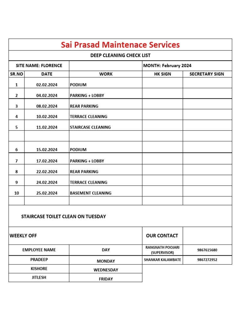 Monthly Checklist Book - 2024 (Feb 2024) | PDF