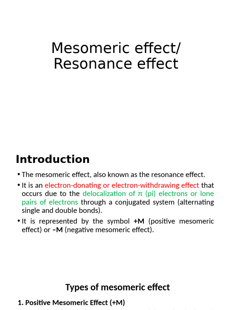 Mesomeric Effect | PDF