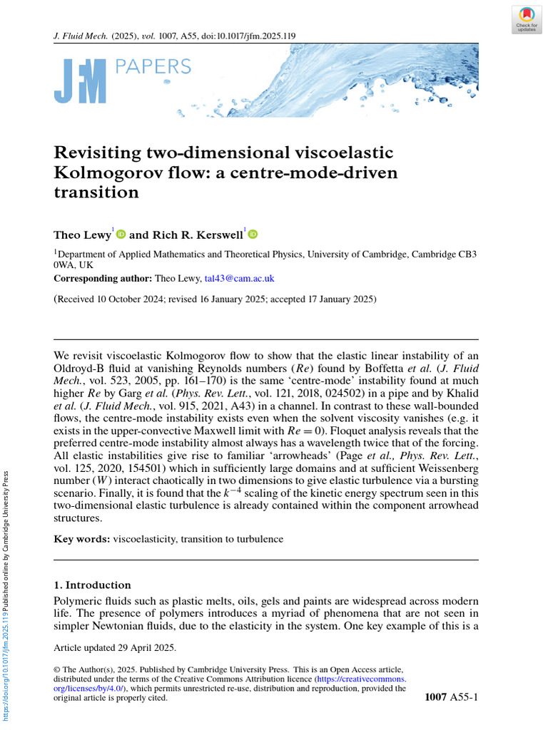 Viscoelastic Kolmogorov Flow Instabilities | PDF | Turbulence ...