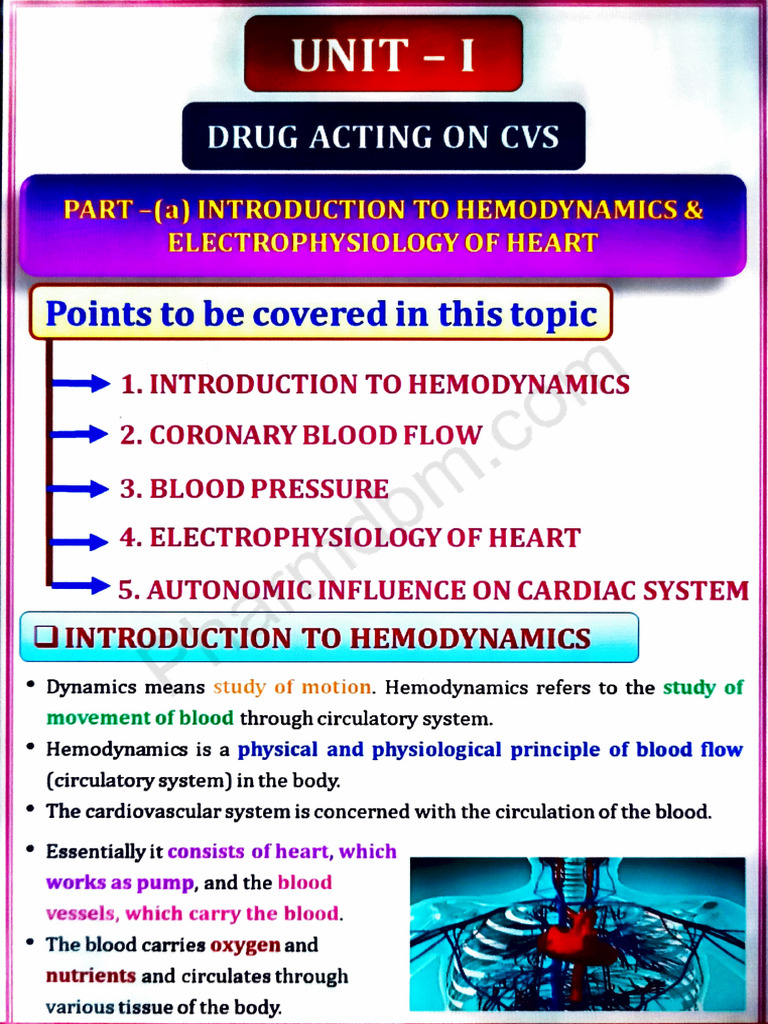 Pharmacology Unit 1 | PDF | Coronary Circulation | Circulatory System