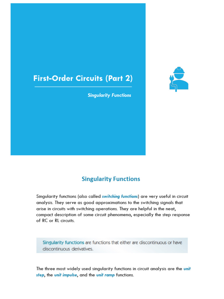 Understanding Singularity Functions in Circuits | PDF | Electrical ...