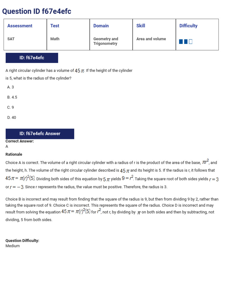 Area and Volume 2 Answer Key | PDF | Area | Circle