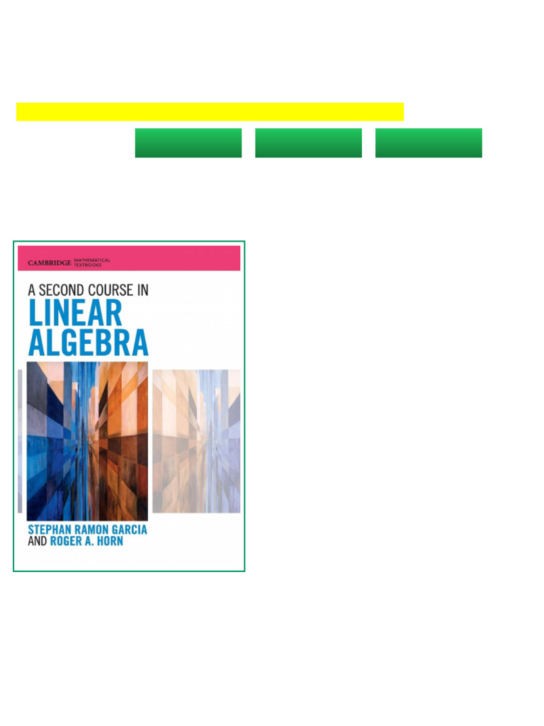 Second Course in Linear Algebra A online pdf | PDF