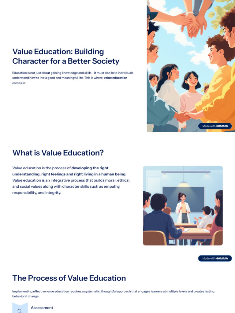 Value Education Building Character for a Better Society | PDF | Value ...