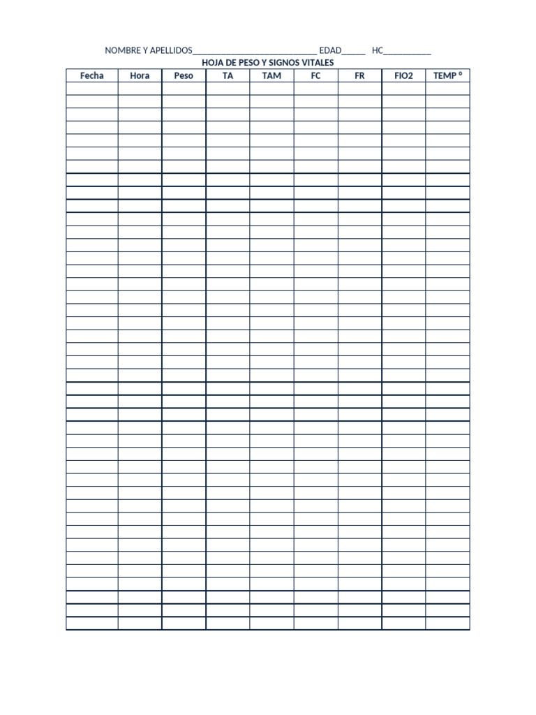 Formato Signos Vitales | PDF