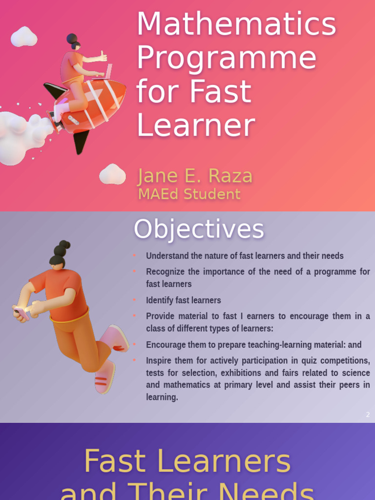 Fast Learner Mathematics Program Guide | PDF | Learning | Teaching ...