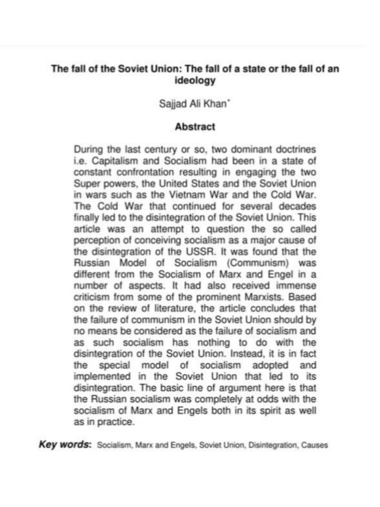 Fall of The Soviet Union | PDF