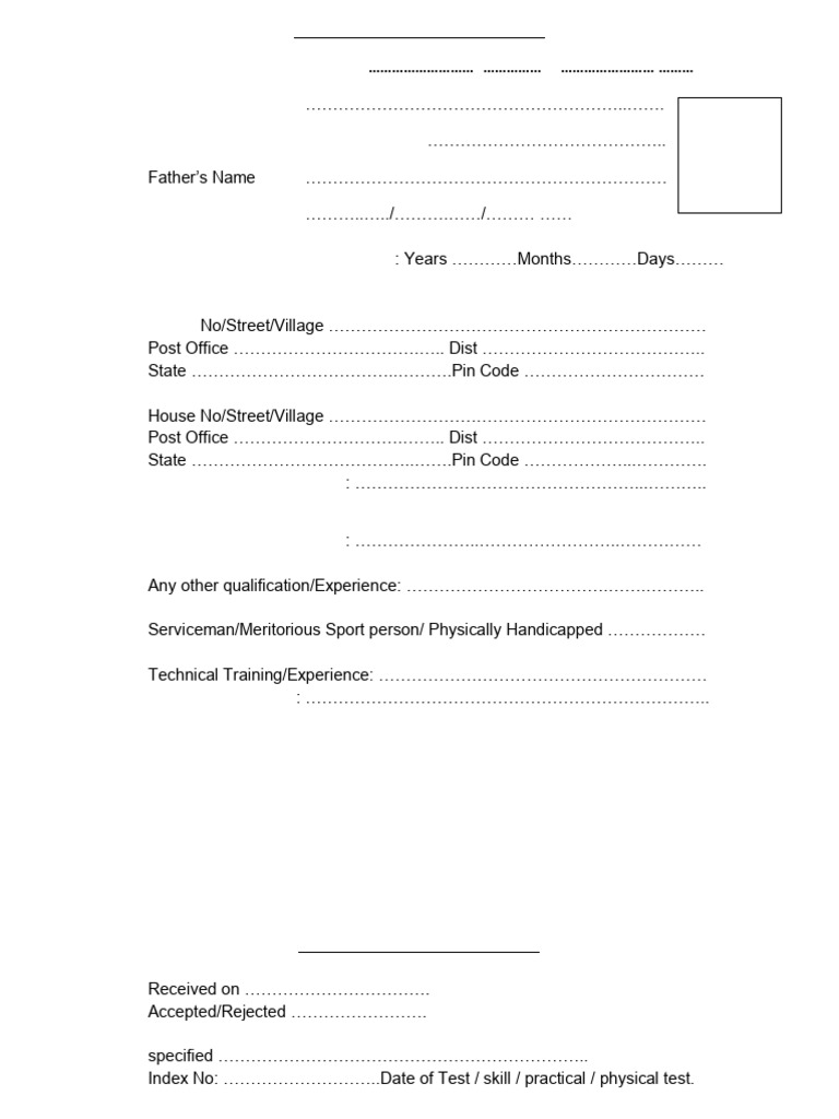 Job Application Proforma Template | PDF