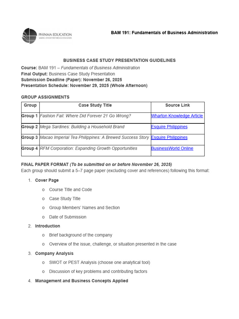 Business Case Study Presentation Guide | PDF | Cognition