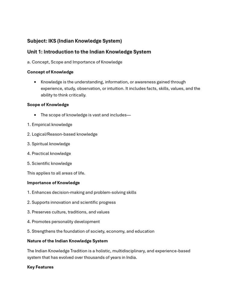 Overview of Indian Knowledge System | PDF | Moksha | Ayurveda