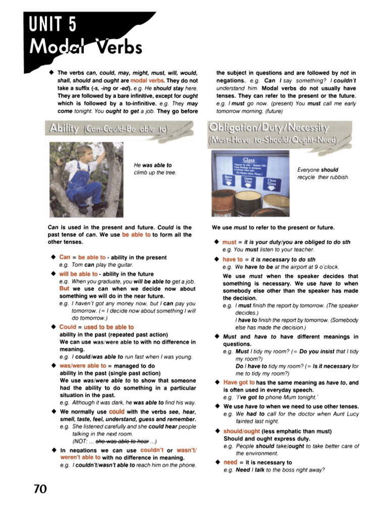 5) Modal Verbs - Unit 5 | PDF