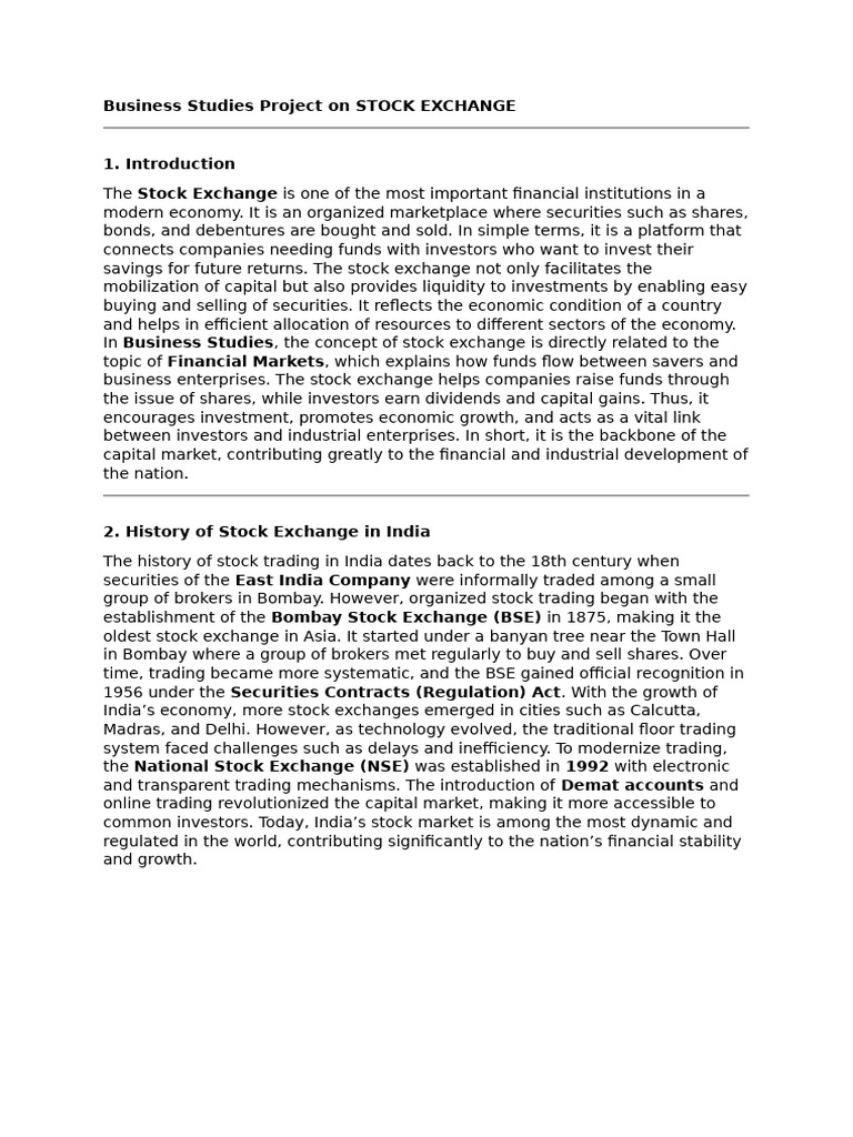 Overview of India's Stock Exchange System | PDF | Stock Exchange | Stocks
