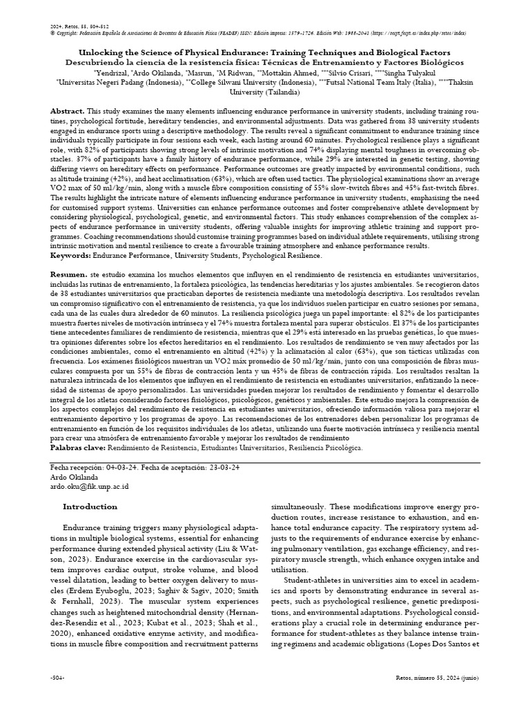 Dialnet-UnlockingTheScienceOfPhysicalEndurance-9469830 | PDF | Escuelas ...