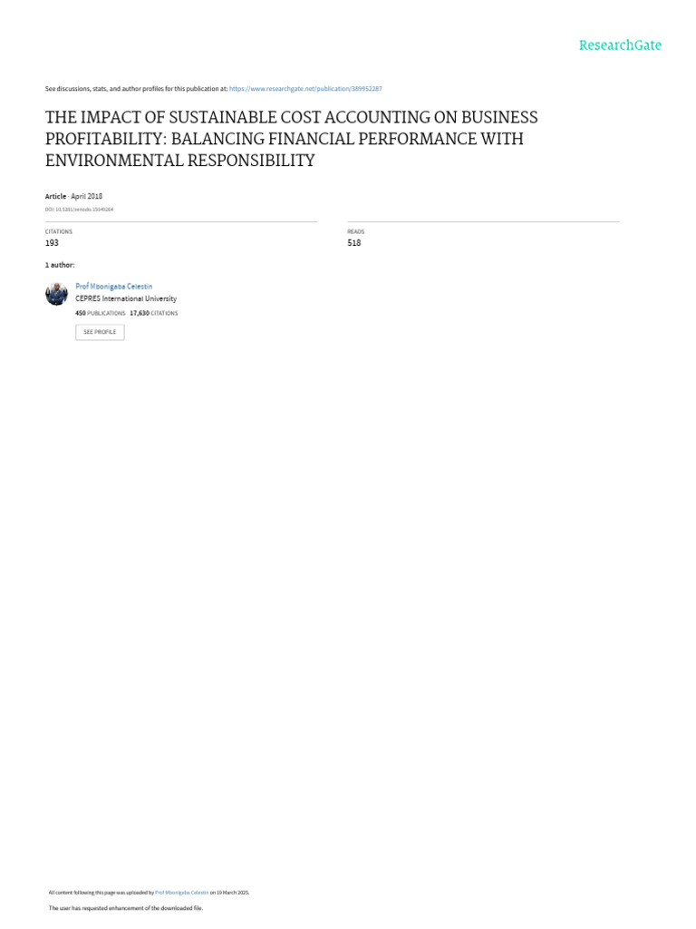 The Impact of Sustainable Cost Accounting On Business Profitability ...