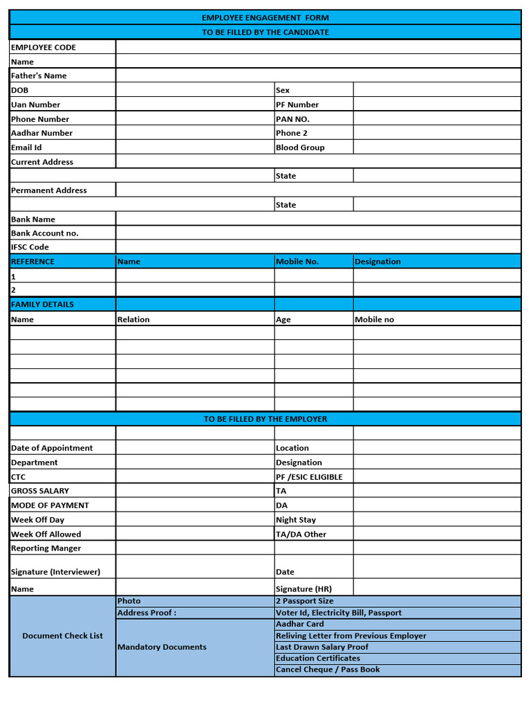 Employee Engagement Form Template | PDF | Government And Personhood ...