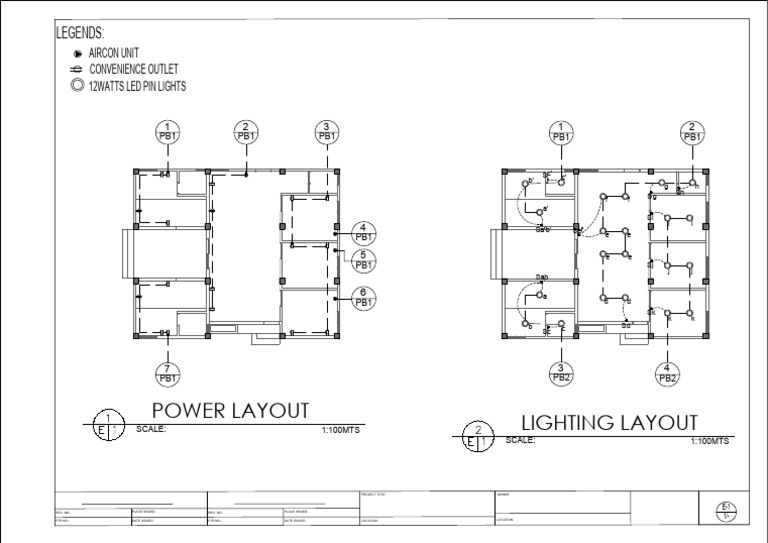 Power and Lighting Layout Plans | PDF