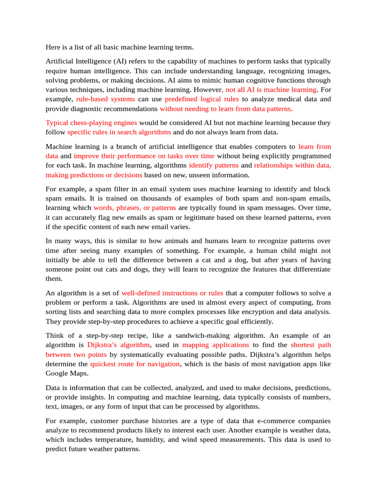 Essential Machine Learning Terminology | PDF | Machine Learning ...