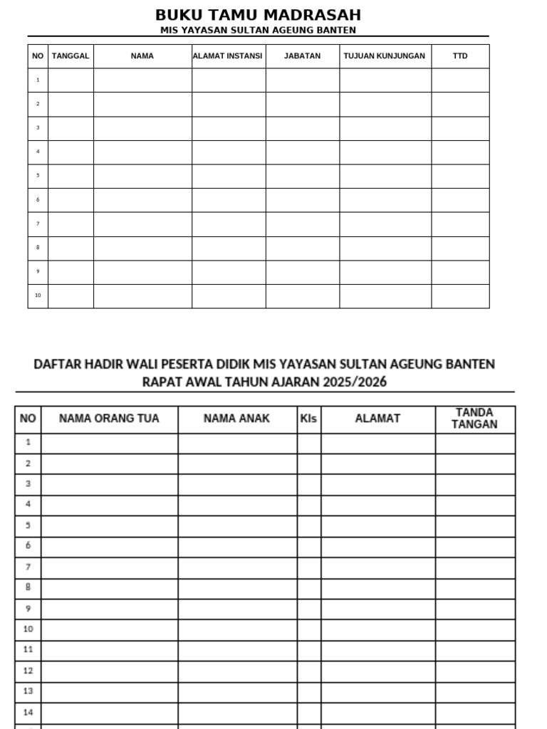 Buku Tamu | PDF