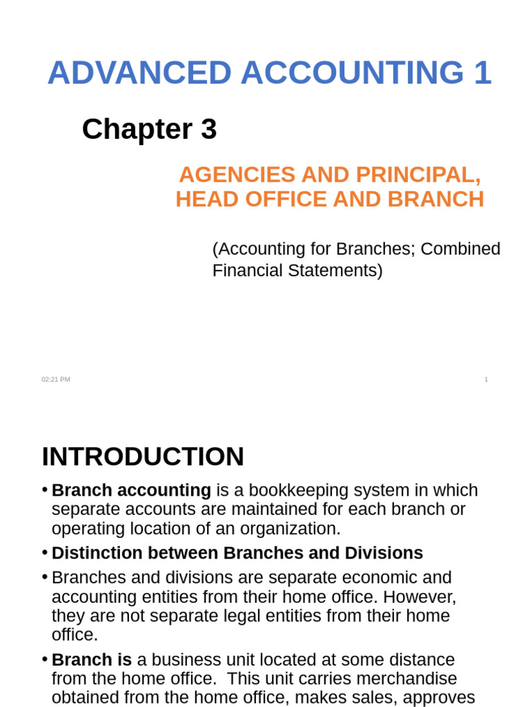 Branch Accounting and Financial Statements | PDF | Retained Earnings ...
