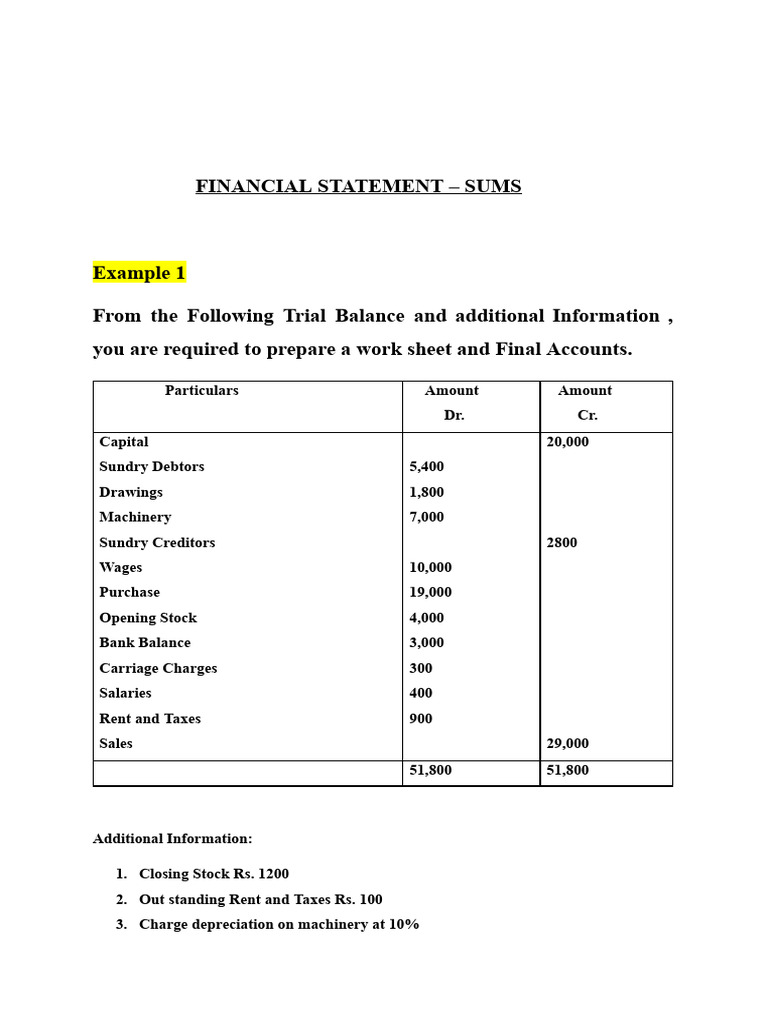 Financial Statement Preparation Guide | PDF | Debits And Credits ...