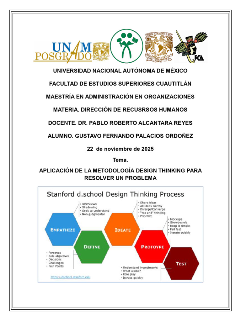 Aplicación de La Metodología Design Thinking para Resolver Un Problema ...