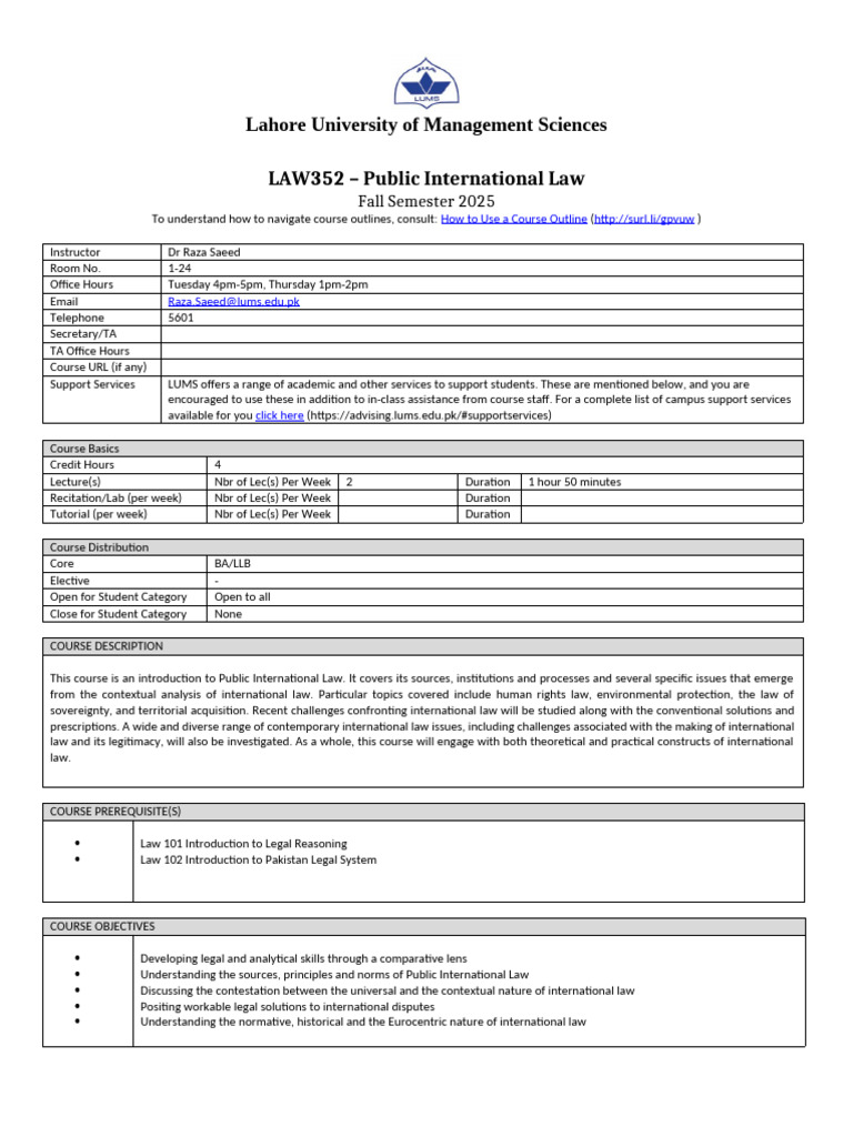 Public International Law Course Overview | PDF | United Nations ...