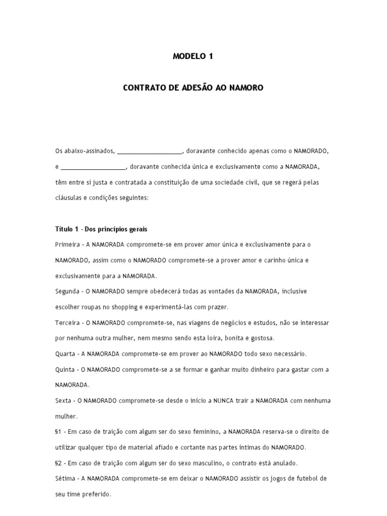 Contrato Namoro | PDF | Amor