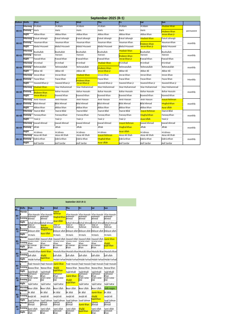 SEP Duty Roster | PDF