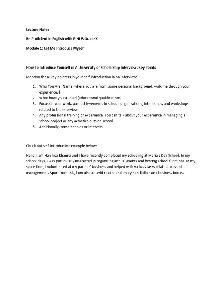 Effective Self-Introduction Tips | PDF