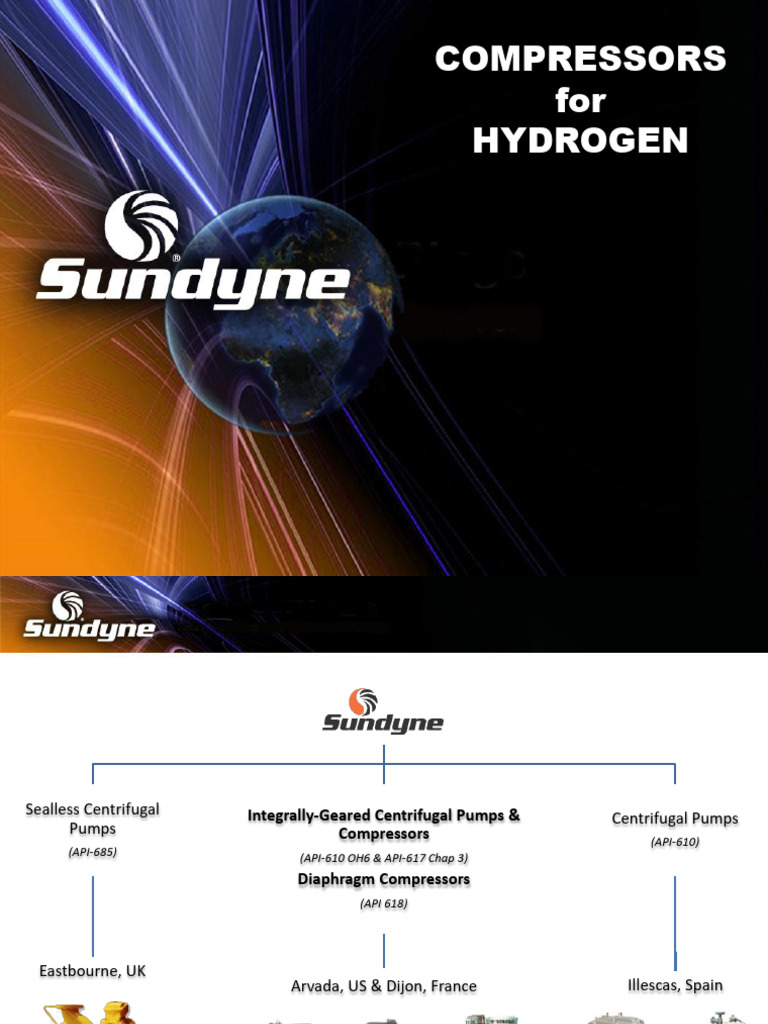 Sundyne Hydrogen Compressors Overview | PDF | Gases | Gas Technologies