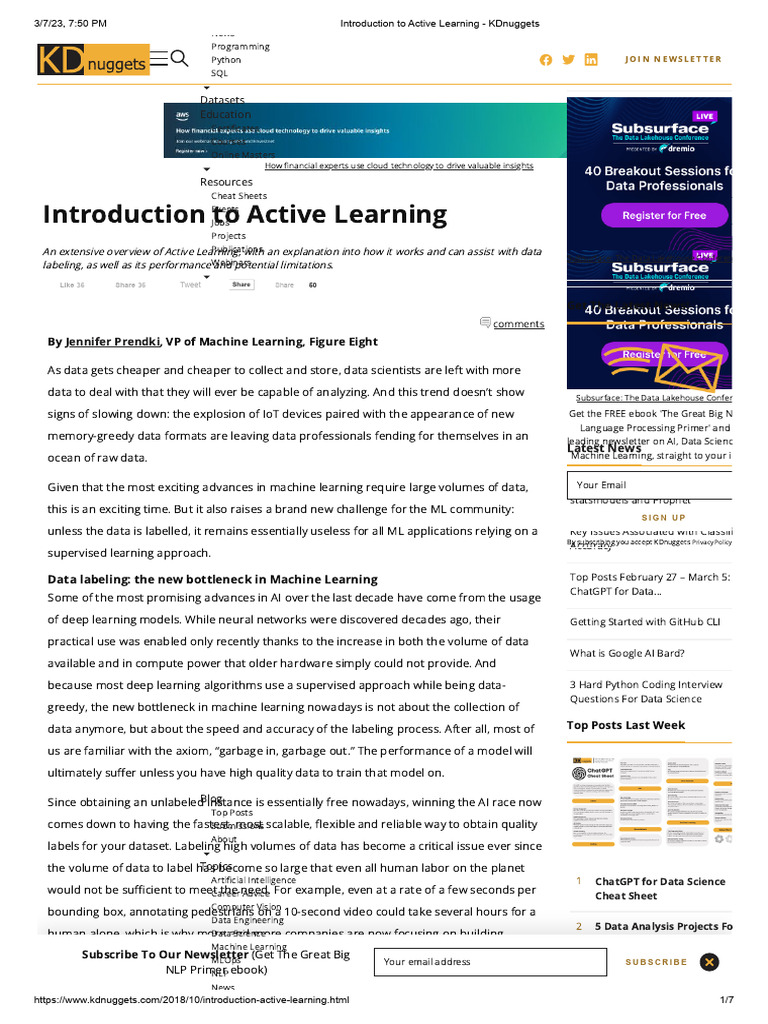 Active Learning in Data Science Explained | PDF | Machine Learning ...