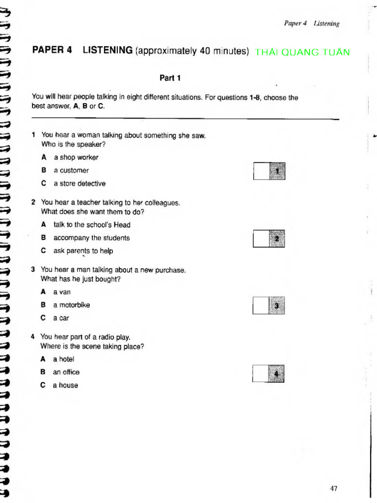 Listening Comprehension Practice Test | PDF