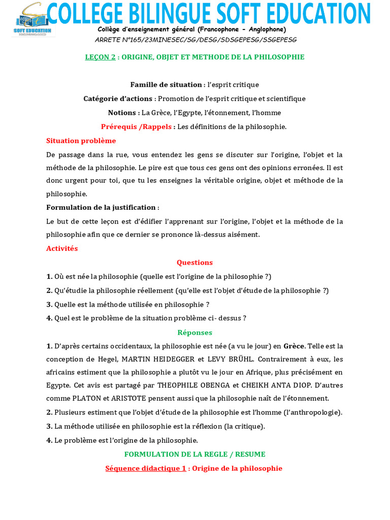 Origine et méthode de la philosophie | PDF | Platon | Dialectique