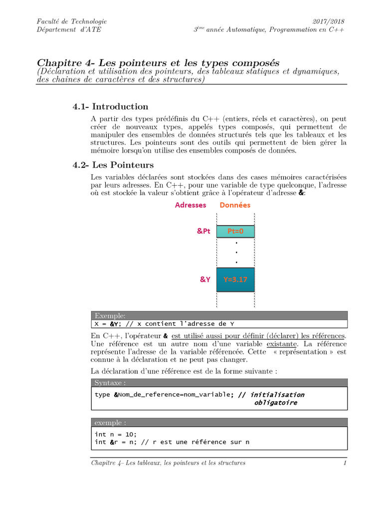 Pointeurs et Références en C++ | PDF | Pointeur (programmation ...