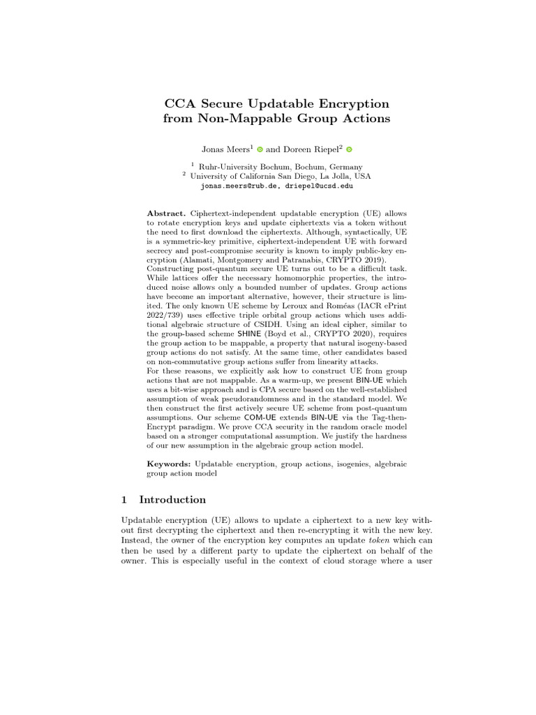 Non-Mappable Group Actions in UE | PDF | Encryption | Cyberwarfare