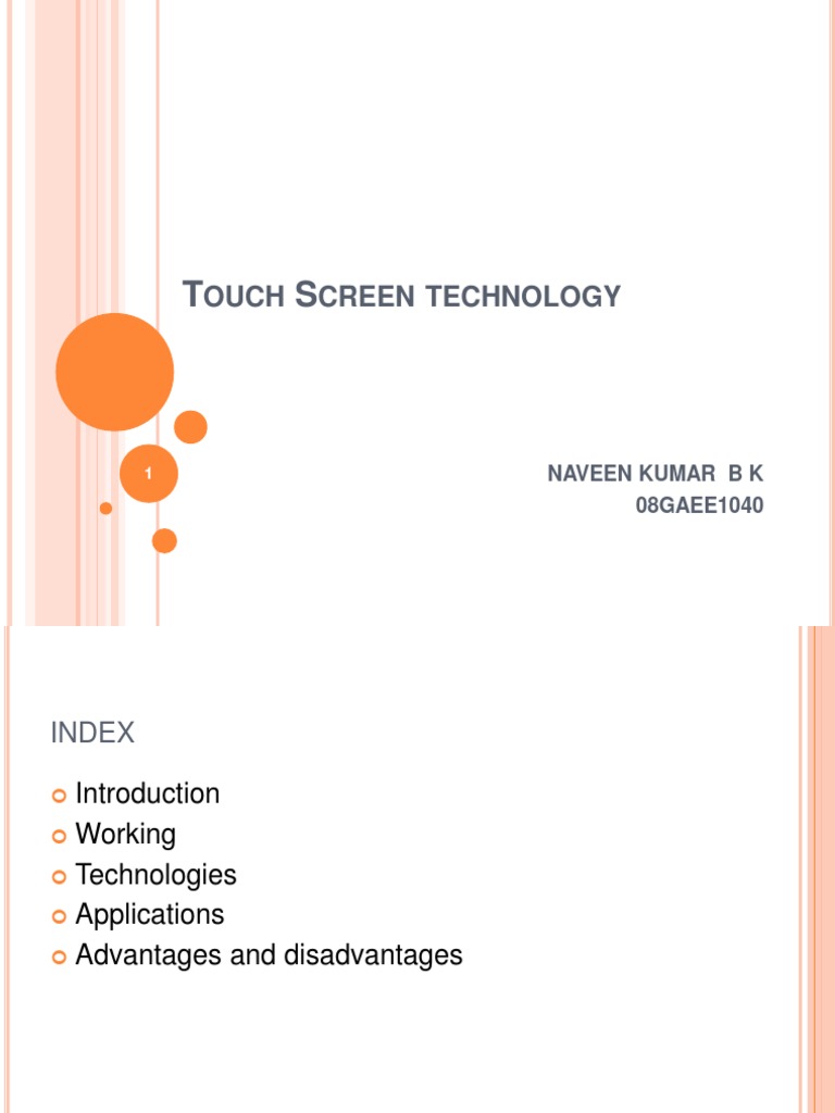 Touch Screen Technology Overview | PDF