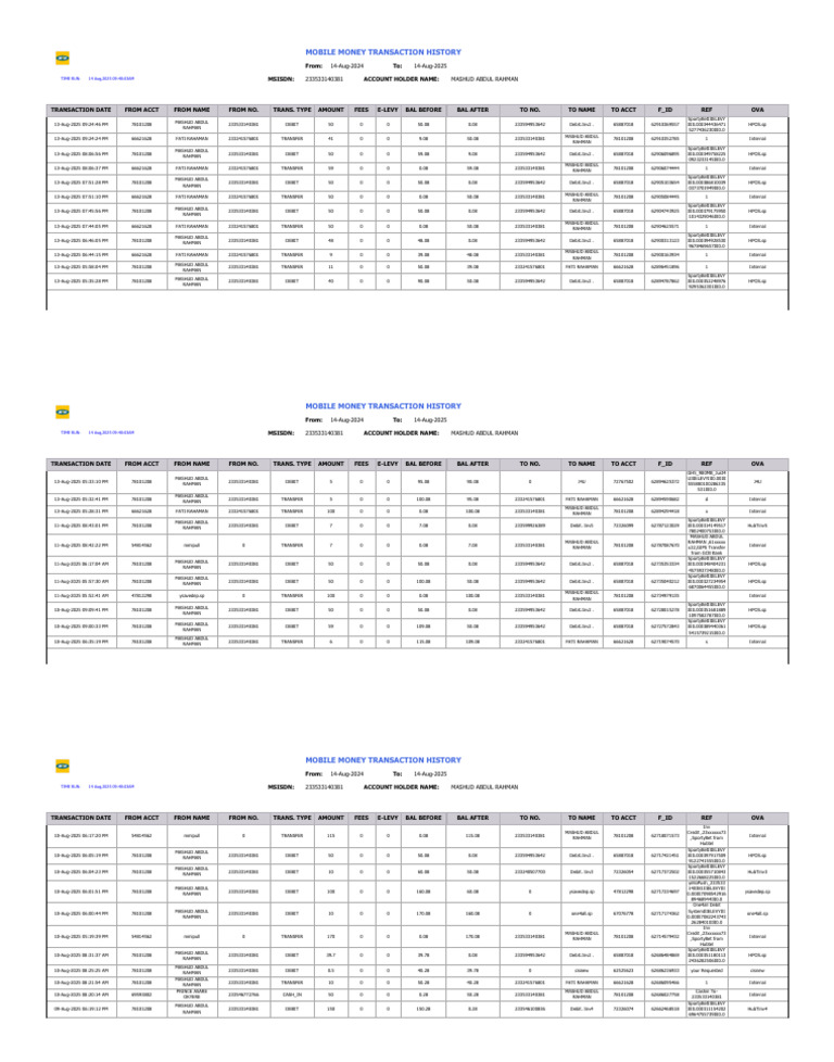 Momo Statement Report | PDF | Debit Card | Business