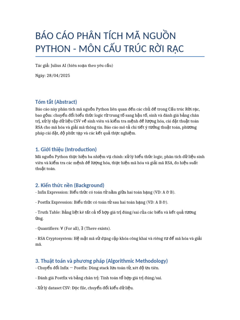 BaoCao PhanTich MaNguon CauTrucRoiRac | PDF