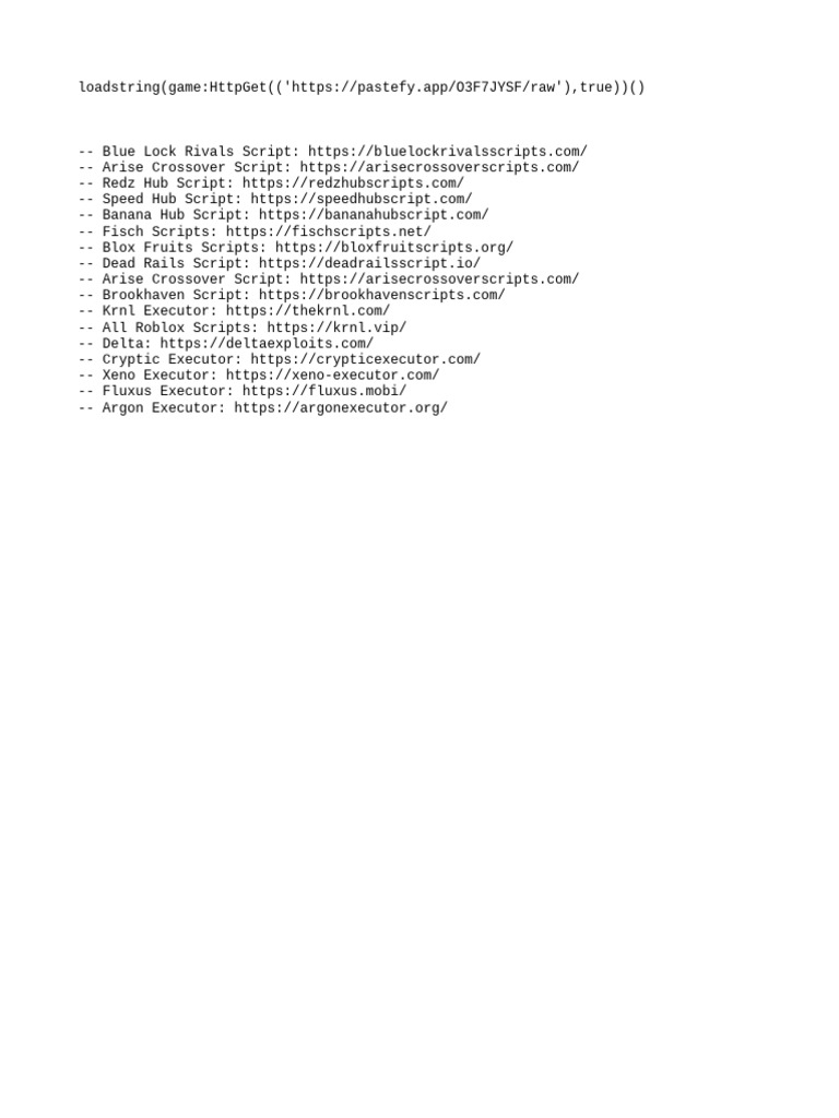 Roblox Script Executor Links List | PDF