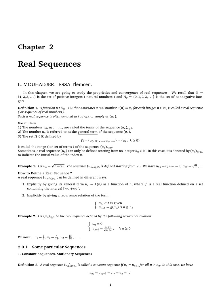 Properties and Convergence of Real Sequences | PDF | Sequence | Limit ...