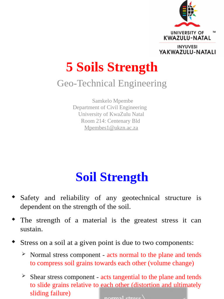 5 Soil Strength 2025 | PDF | Strength Of Materials | Stress (Mechanics)