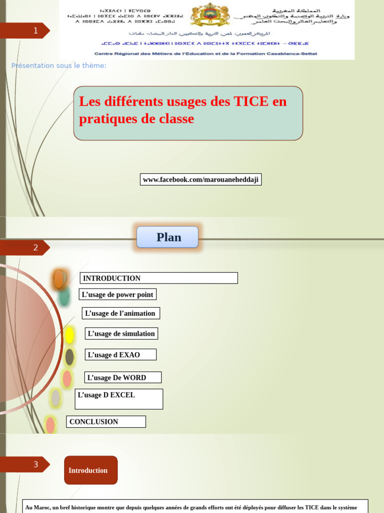 Usages des TICE en classe au Maroc | PDF | Microsoft Word | Feuille de ...